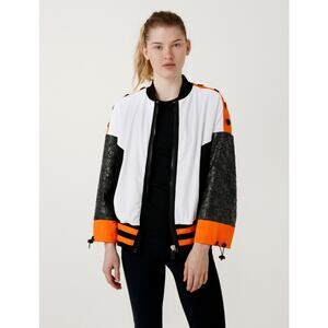 No Ka Oi Paneled Shell "Nau" Jacket - XS - Black & Orange & White